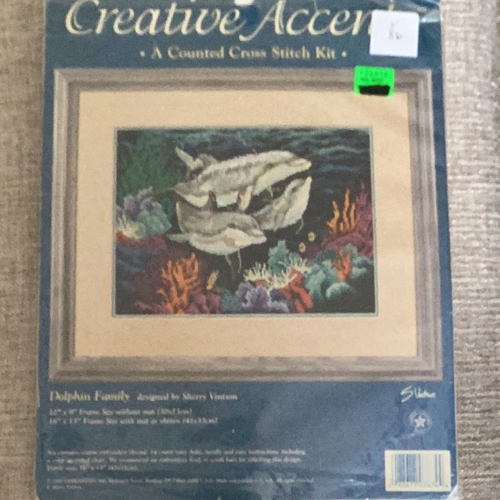 Creative Accents "Dolphin Family" Cross Stitch Kit #86